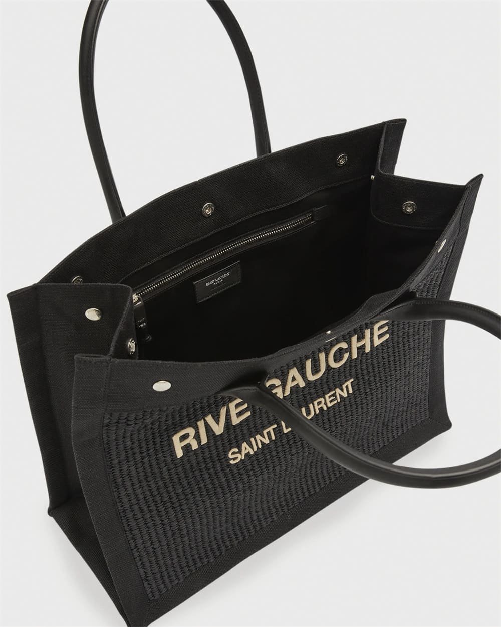 Sa1nt Lau*nt Rive Gauche Small Tote Bag in Raffia