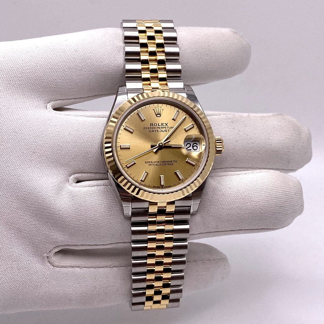 R01ex Datejust 31 278273 ‘Ladies’ Yellow Gold Stainless Steel Champagne Dial