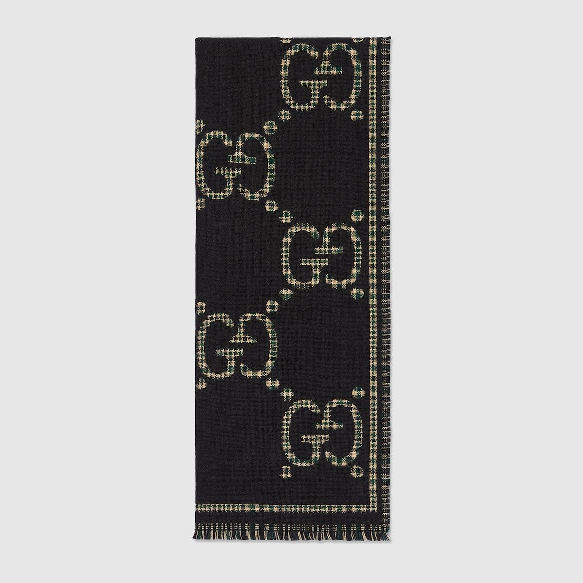 Gvc*1 Check GG wool scarf