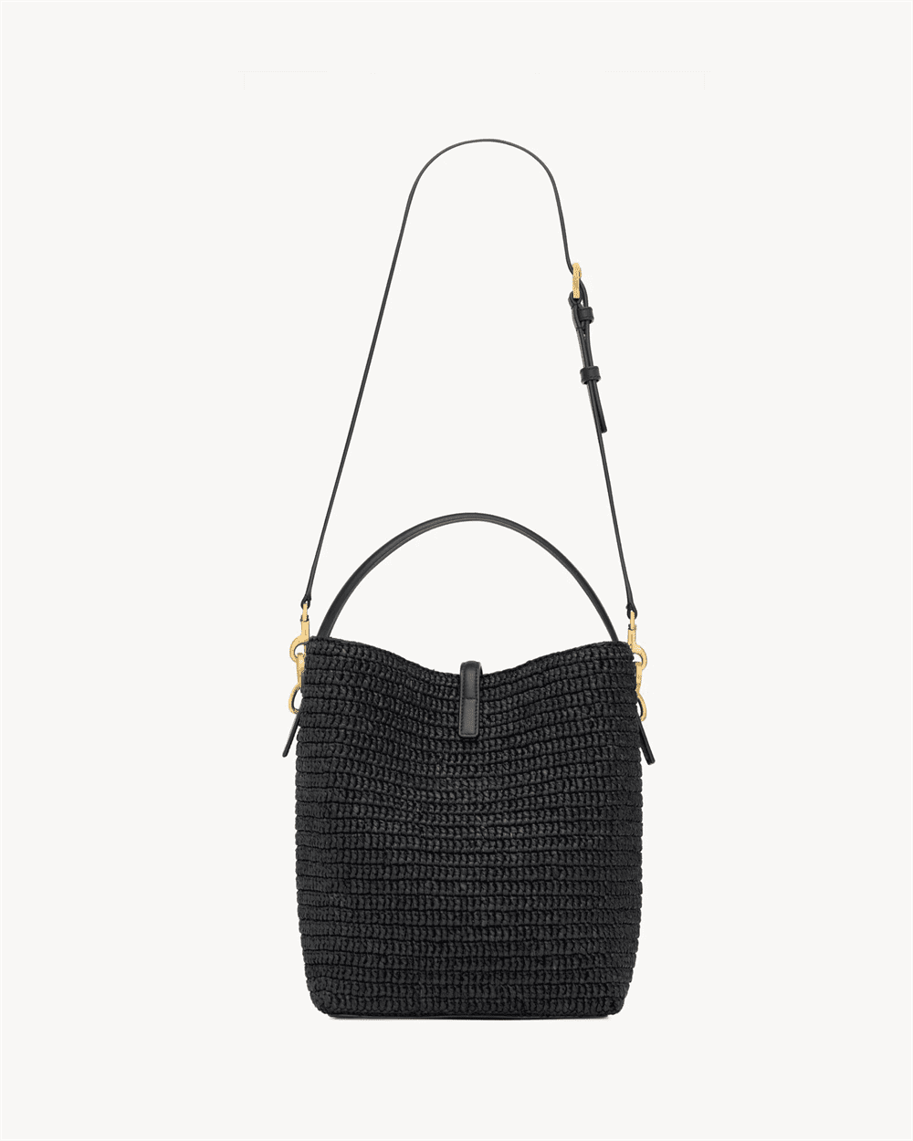 Sa1nt Lau*nt le 37 in woven raffia and vegetable-tanned leather