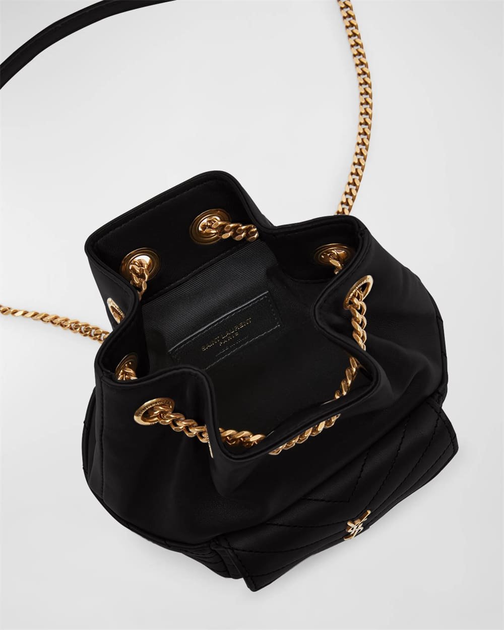 Sa1nt Lau*nt Joe Mini Y51 Bucket Bag with Adjustable Strap in Smooth Leather