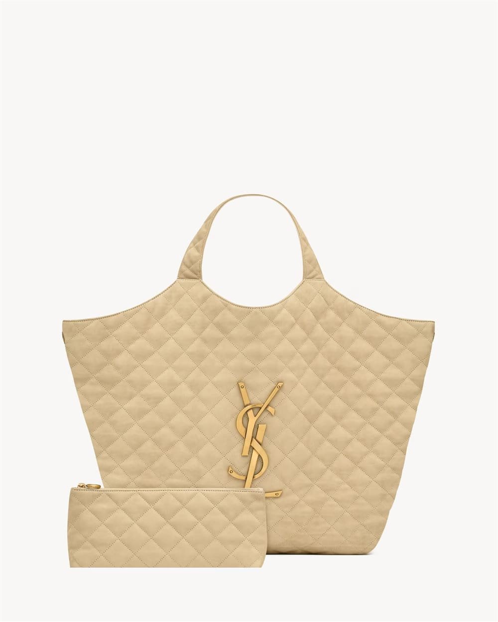 Sa1nt Lau*nt Nubuck Suede Quilted Maxi Icare Shopping
