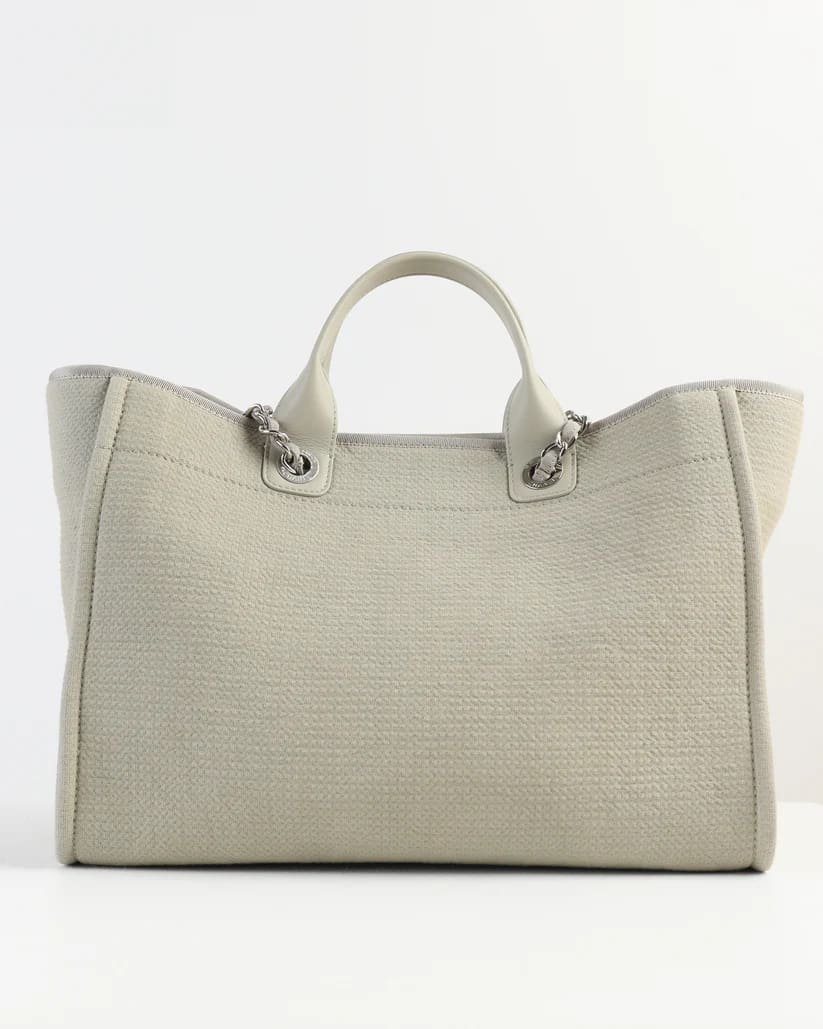 Ch**el Deauville Large Gray Tote Bag