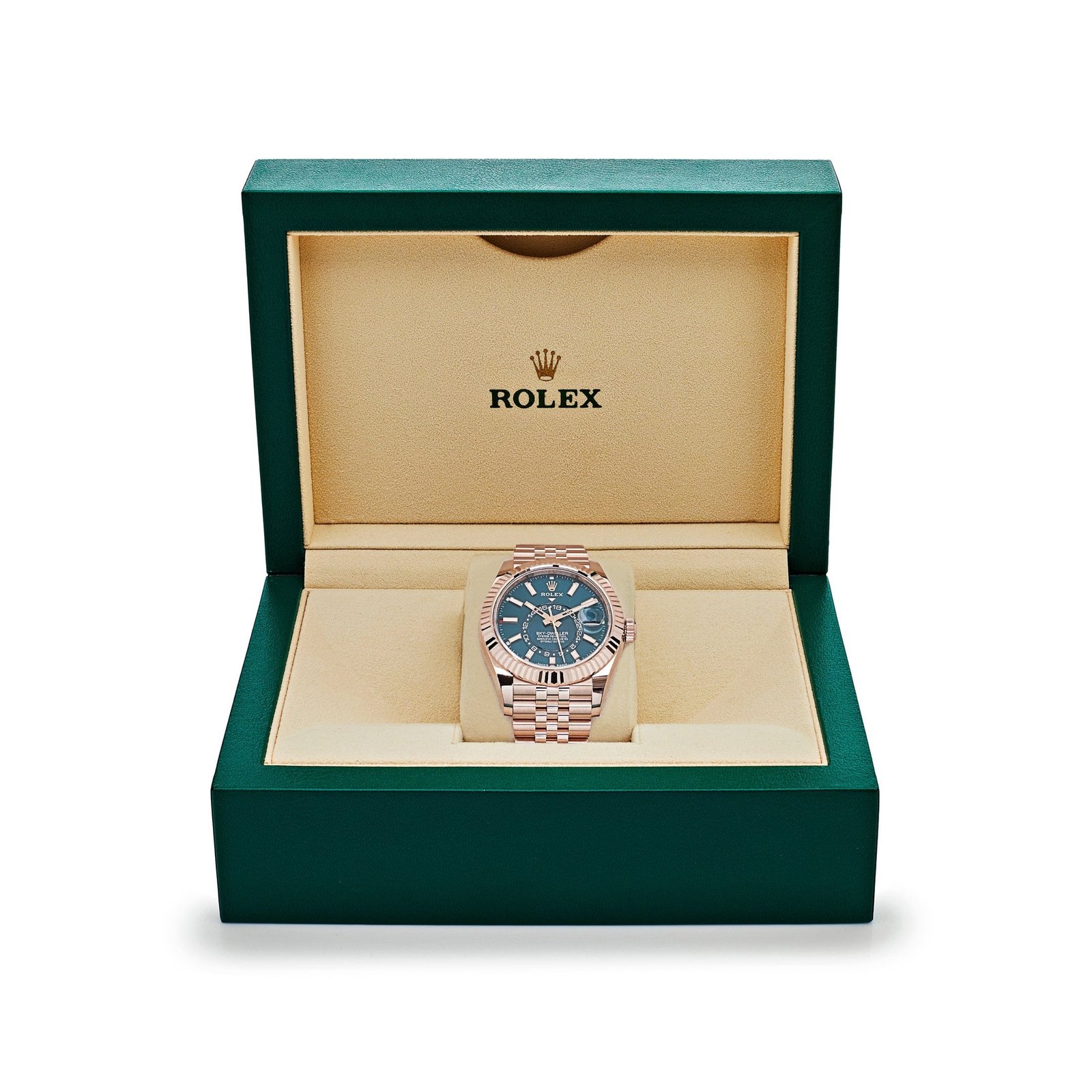 R01ex Sky-Dweller 336935 Everose Gold Blue Dial Jubilee