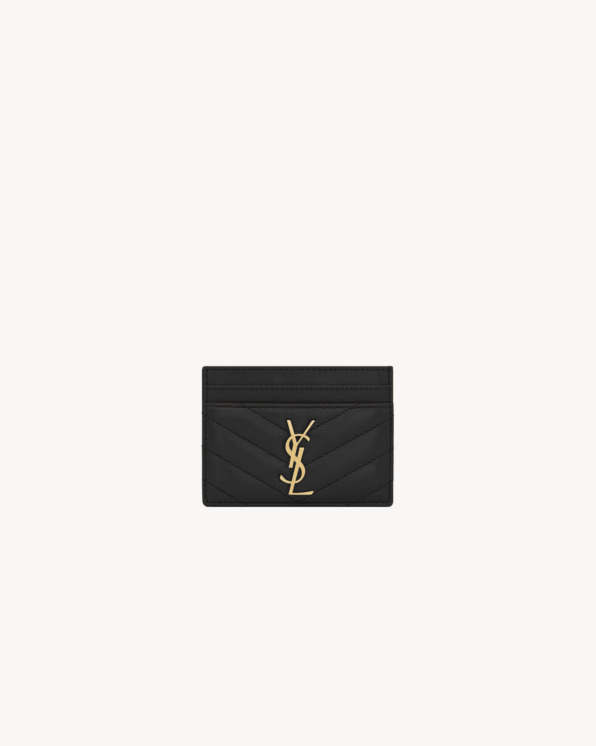 Sa1nt Lau*nt Cassandre quilted card case in lambskin