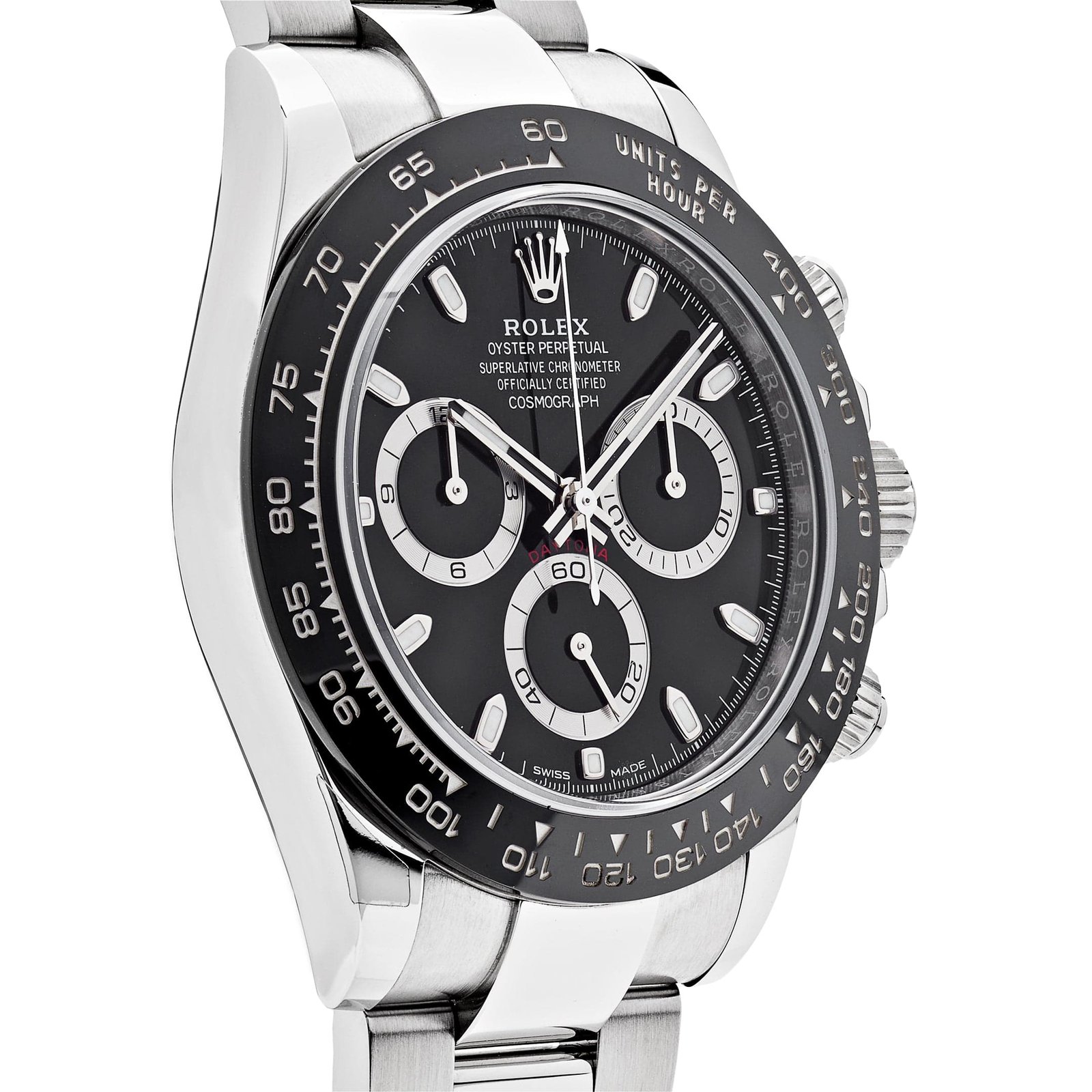 R01ex Daytona 116500LN Stainless Steel Black Dial