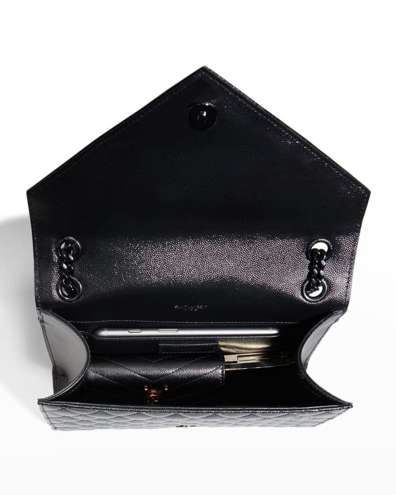 Sa1nt Lau*nt Envelope Triquilt Medium Y51 Shoulder Bag in Grained Leather