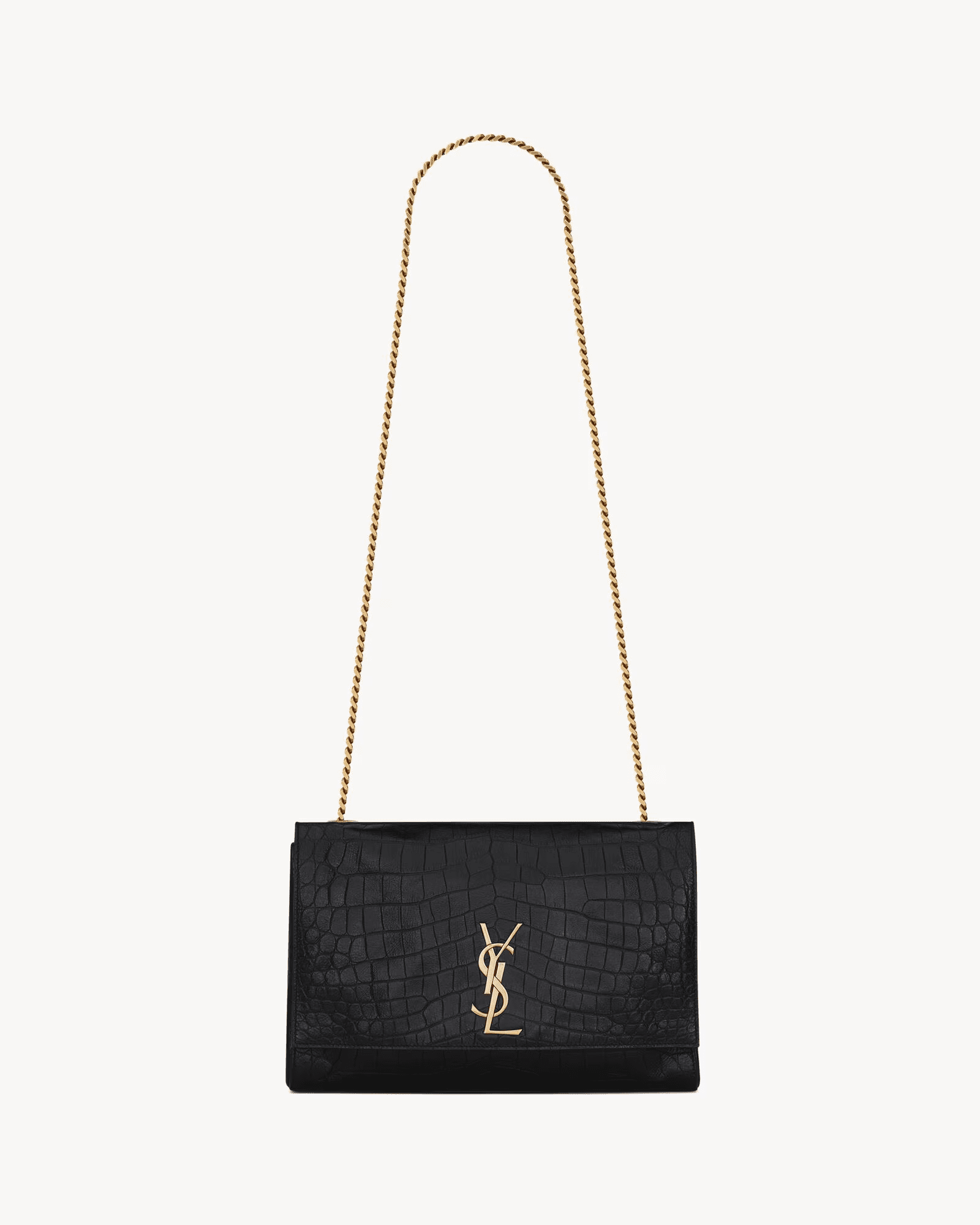 Sa1nt Lau*nt REVERSIBLE KATE MEDIUM IN CROCODILE-EMBOSSED LEATHER