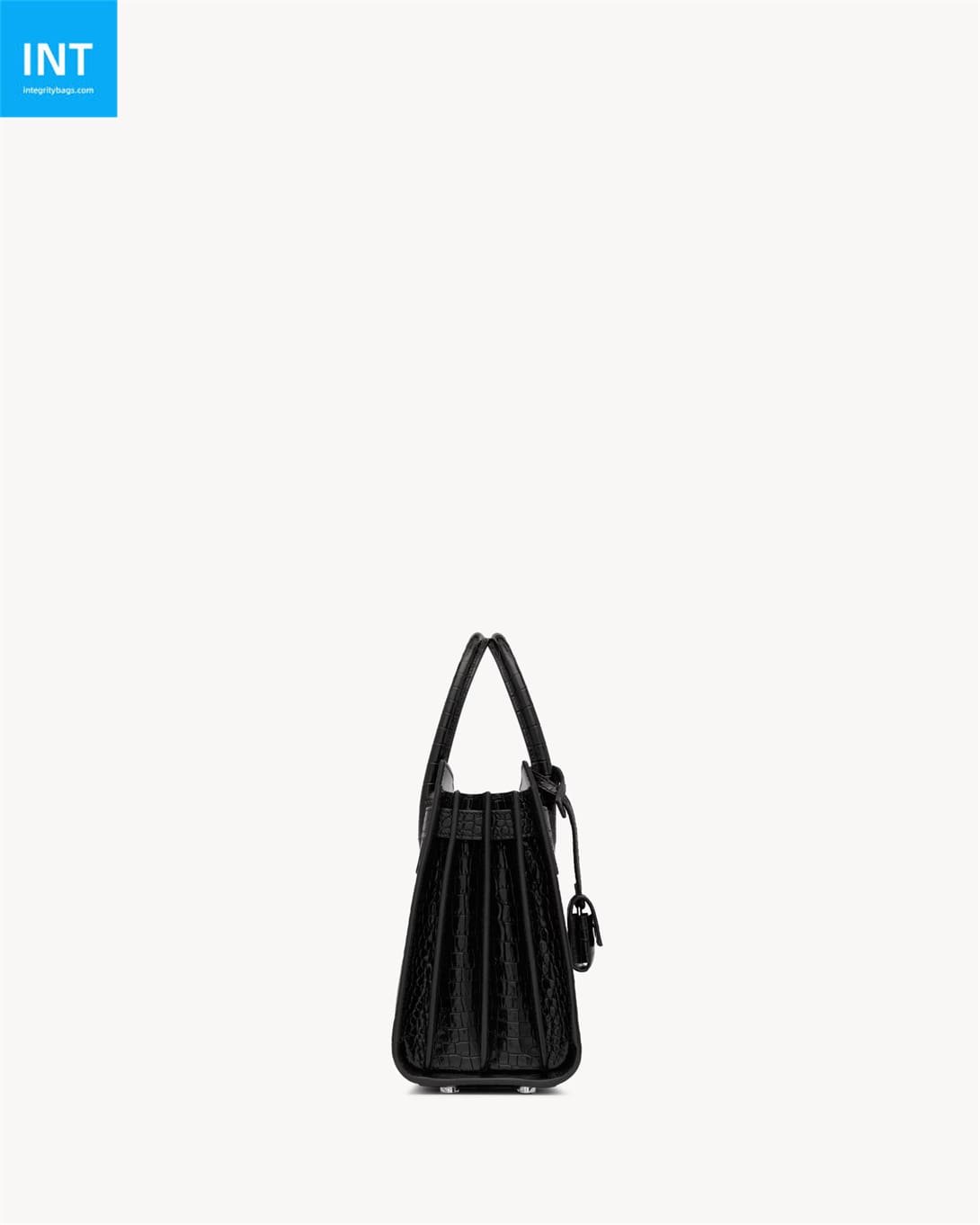 Sa1nt Lau*nt SAC DE JOUR BABY bag in crocodile-embossed leather
