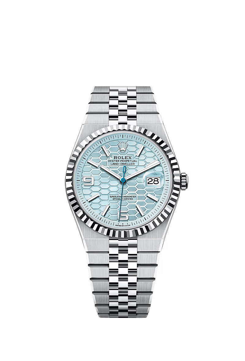 R01ex Land-Dweller 127336 Platinum Ice Blue Dial 36MM