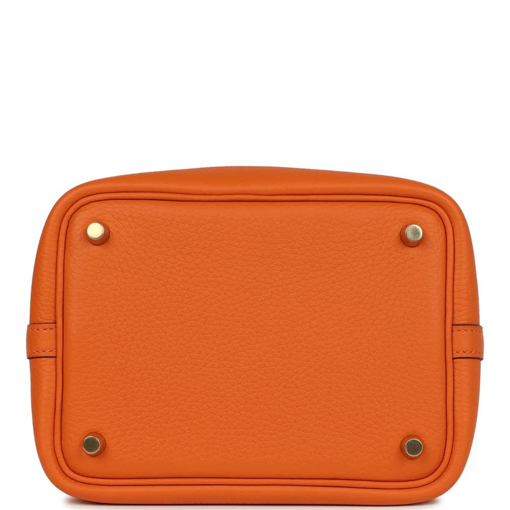 H**me5 Picotin Lock 18 Orange Clemence Gold Hardware