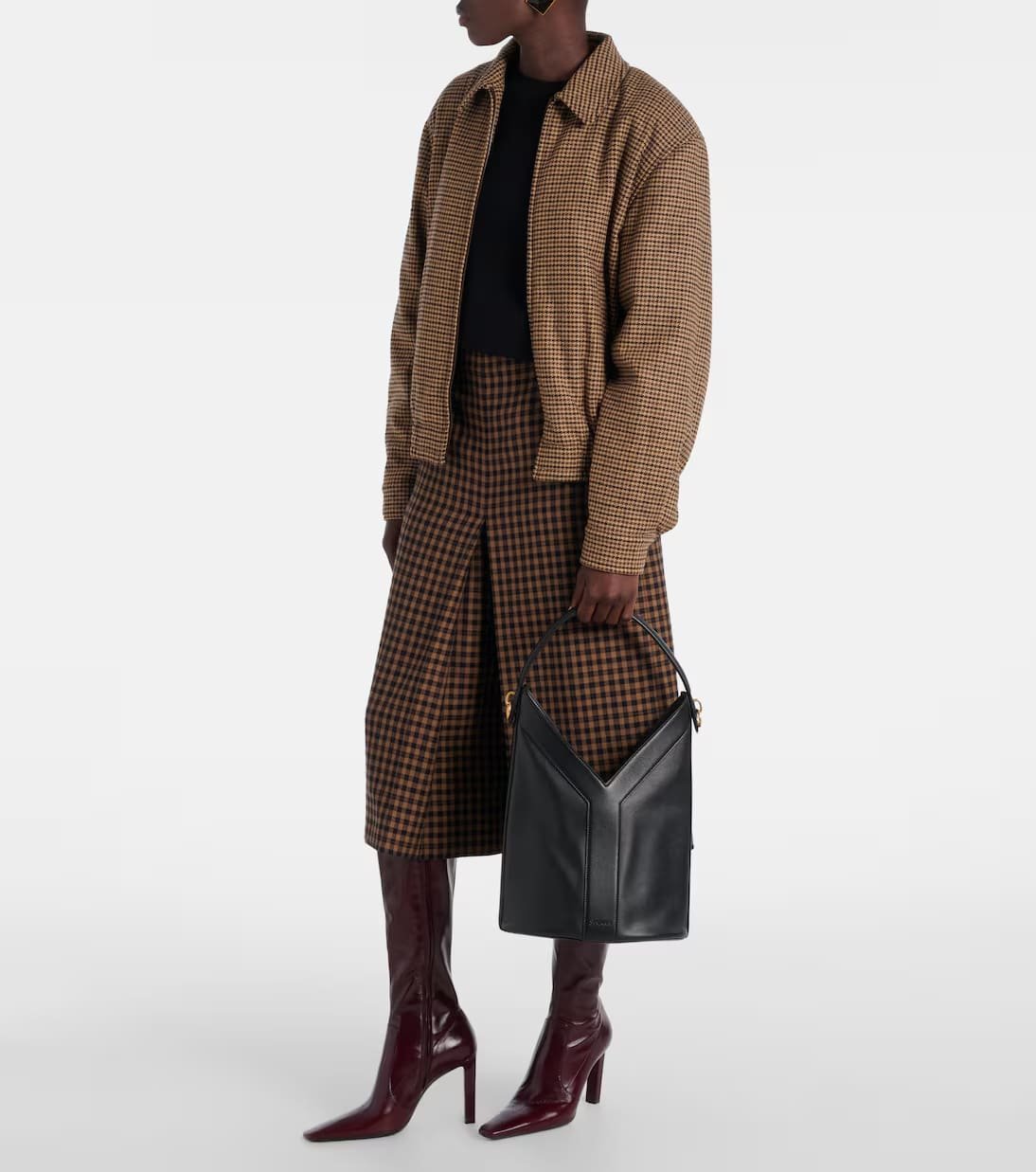 Sa1nt Lau*nt Y top-handle bucket in leather