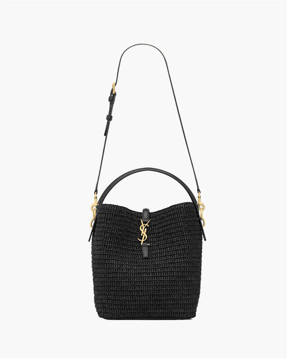 Sa1nt Lau*nt le 37 in woven raffia and vegetable-tanned leather