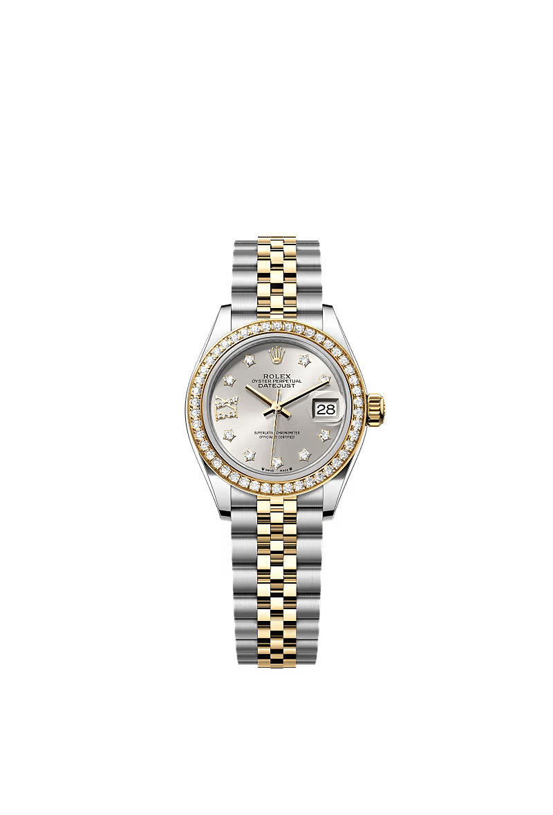 R01ex Lady-Datejust Silver D1am0nd Dial, D1am0nd Bezel, Steel & Gold, 279383RBR