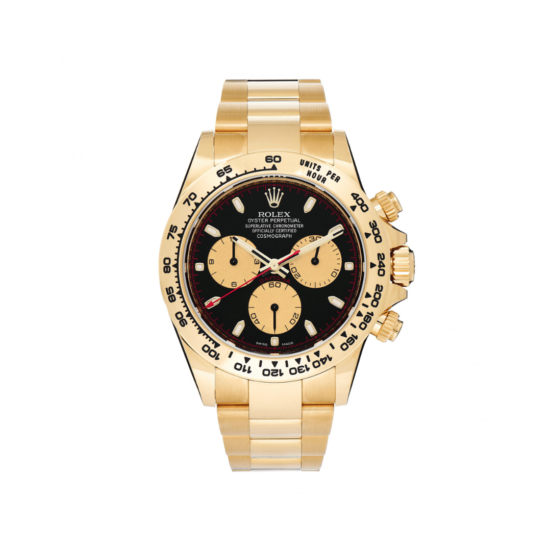 R01ex Daytona 116508 ‘Paul Newman’ Yellow Gold Black Dial