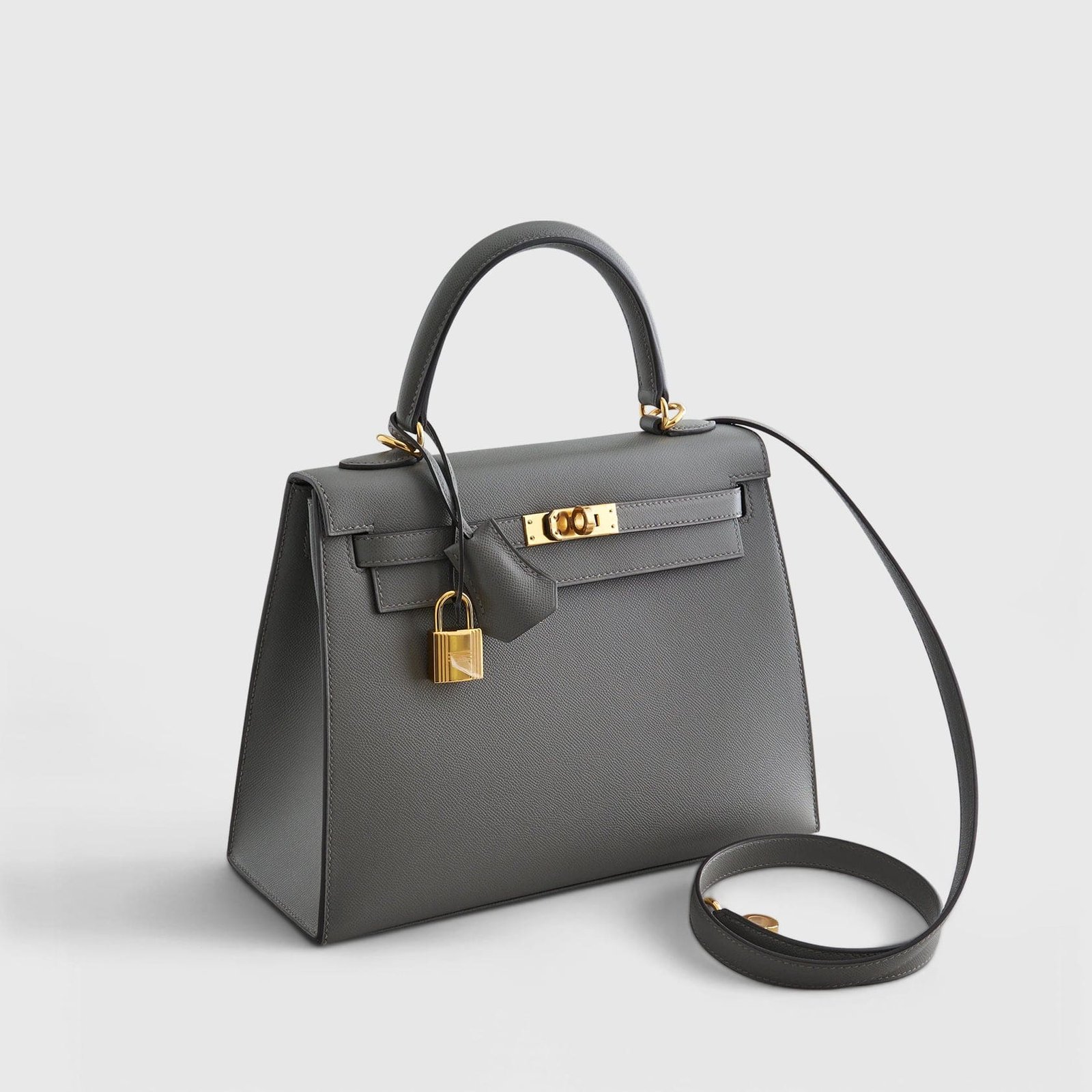 H**me5 Kelly 25 Veau Madame Gris Meyer Sellier Gold Hardware