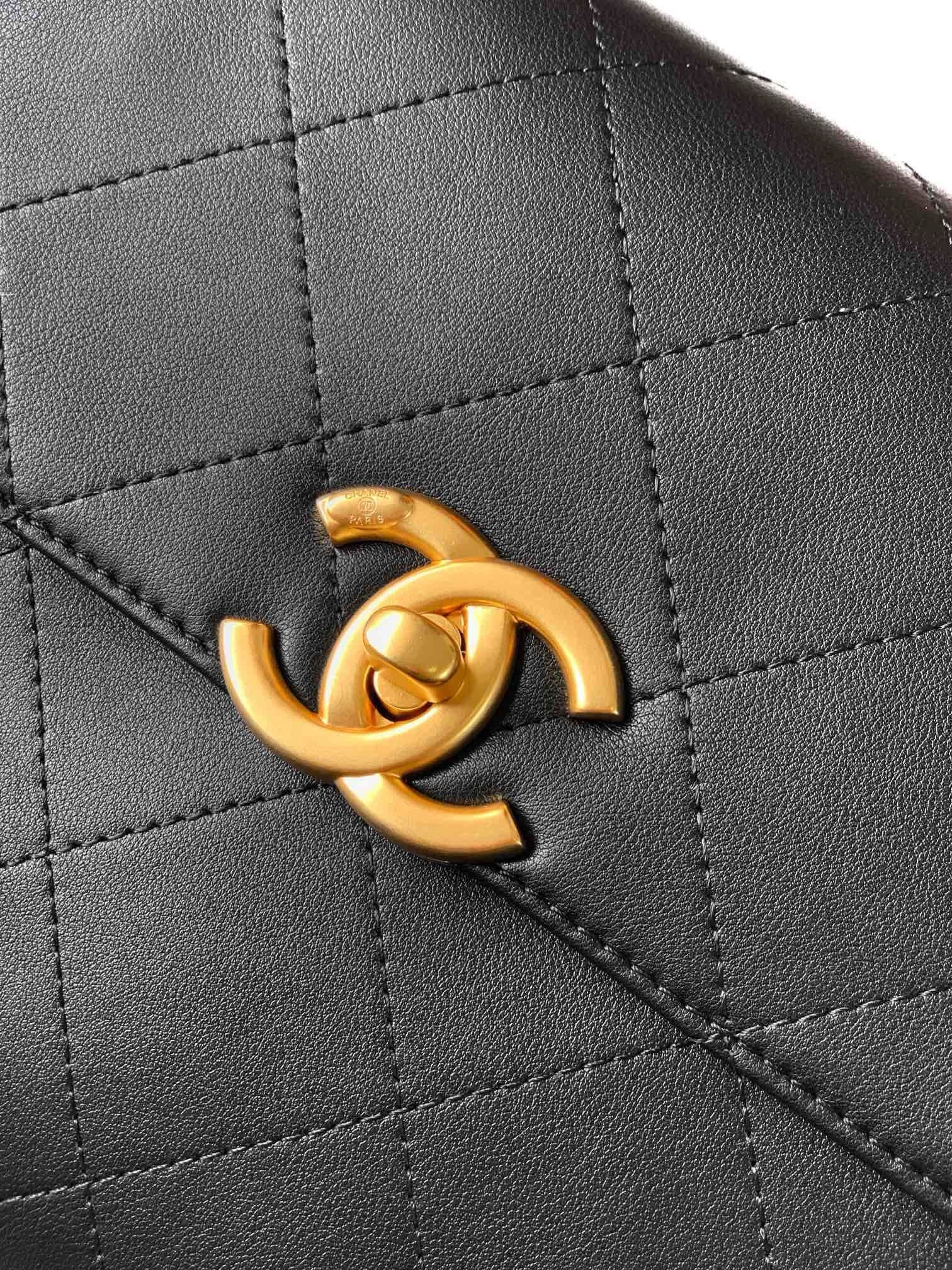 Ch**el LARGE FLAP BAG WITH TOP HANDLE