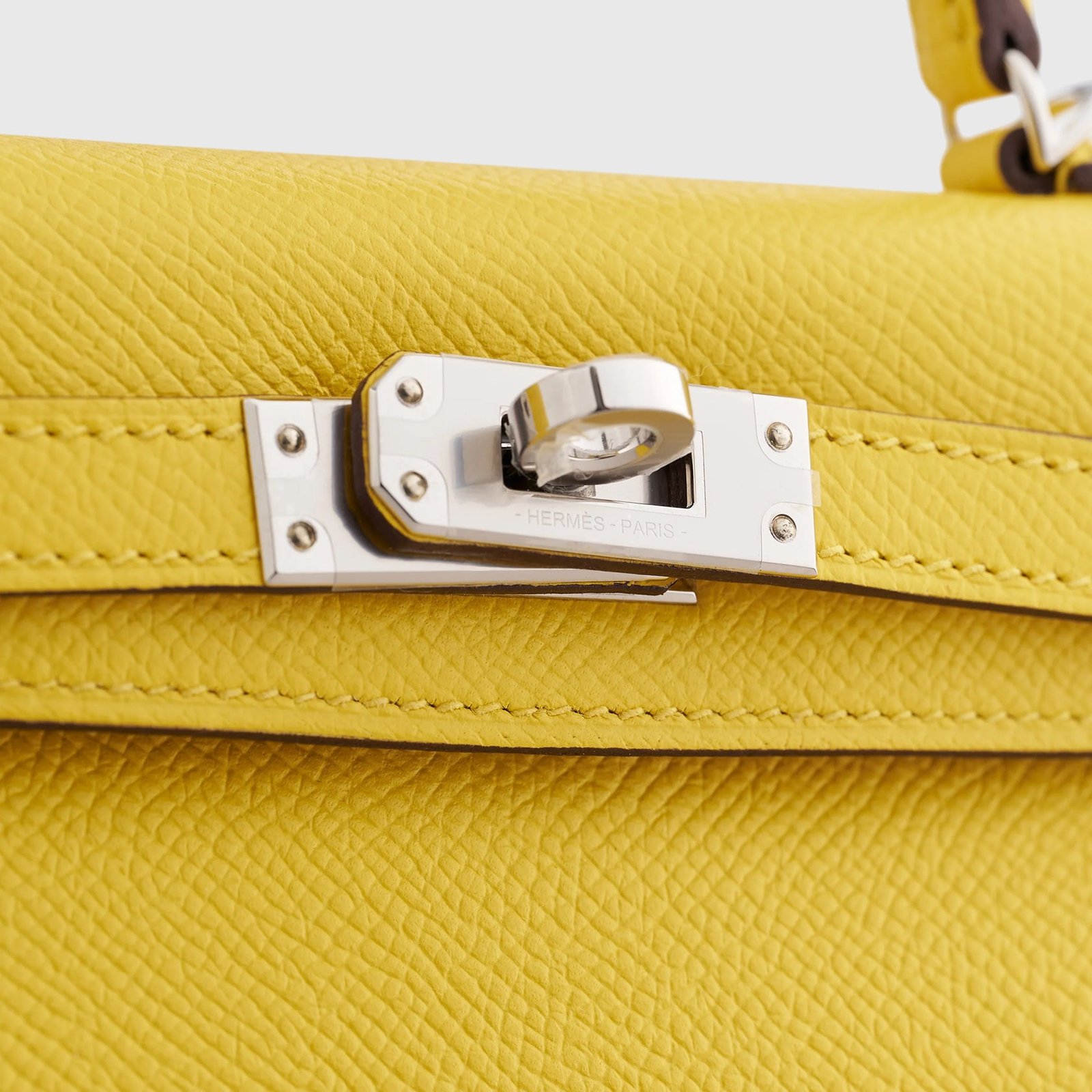 H**me5 Kelly Mini Epsom Jaune de Naples Palladium Hardware