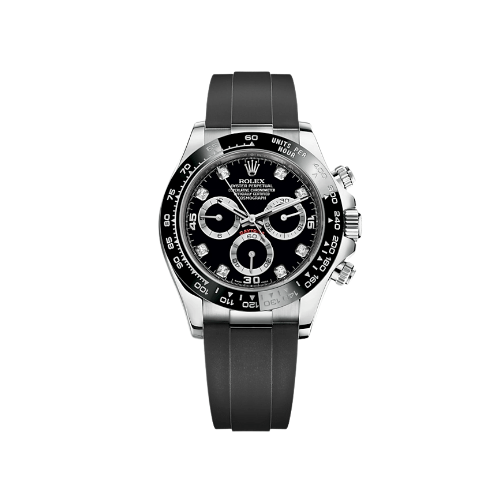 R01ex Daytona 116519LN White Gold Black D1am0nd Dial