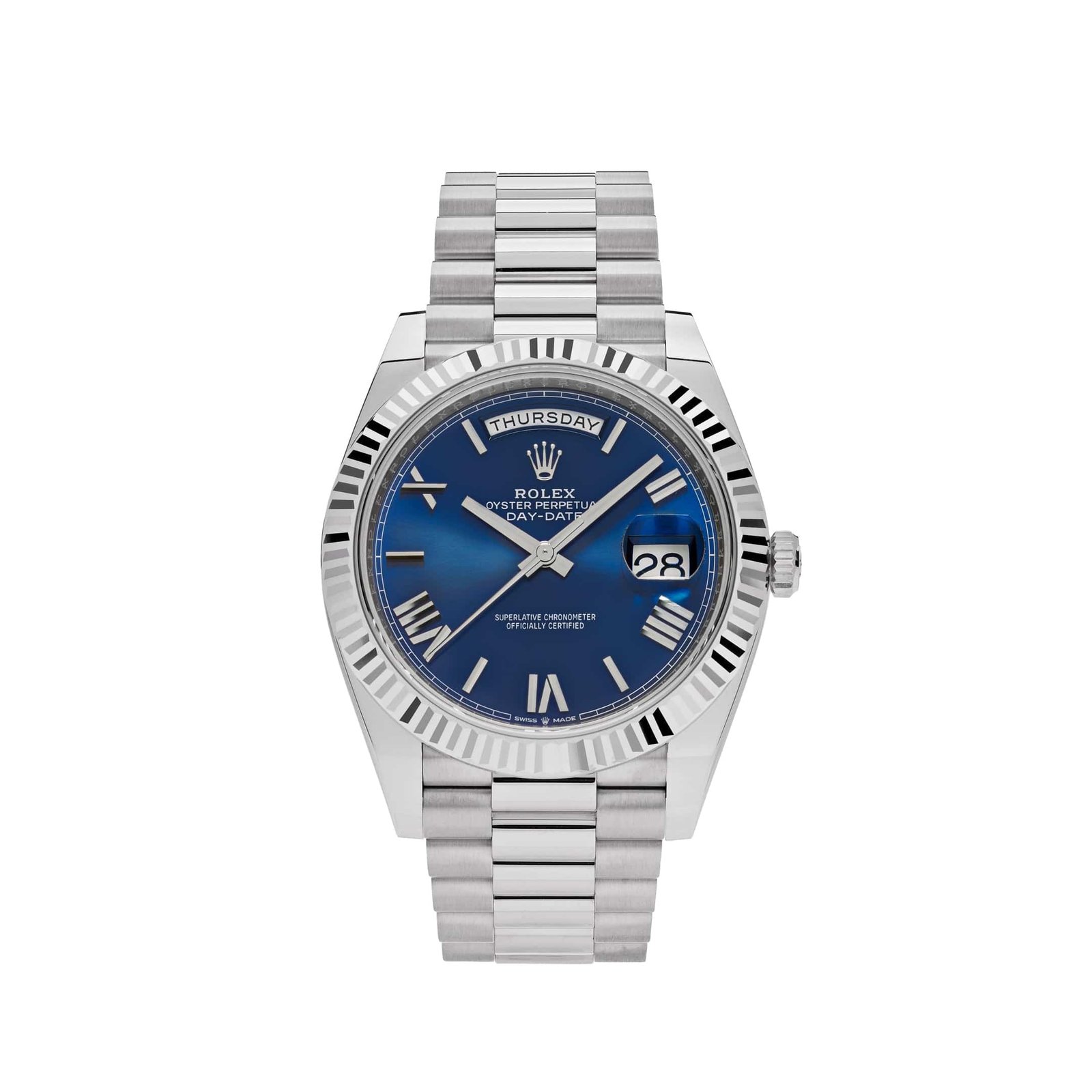 R01ex Day-Date 40 228239 White Gold Blue Dial (2023)