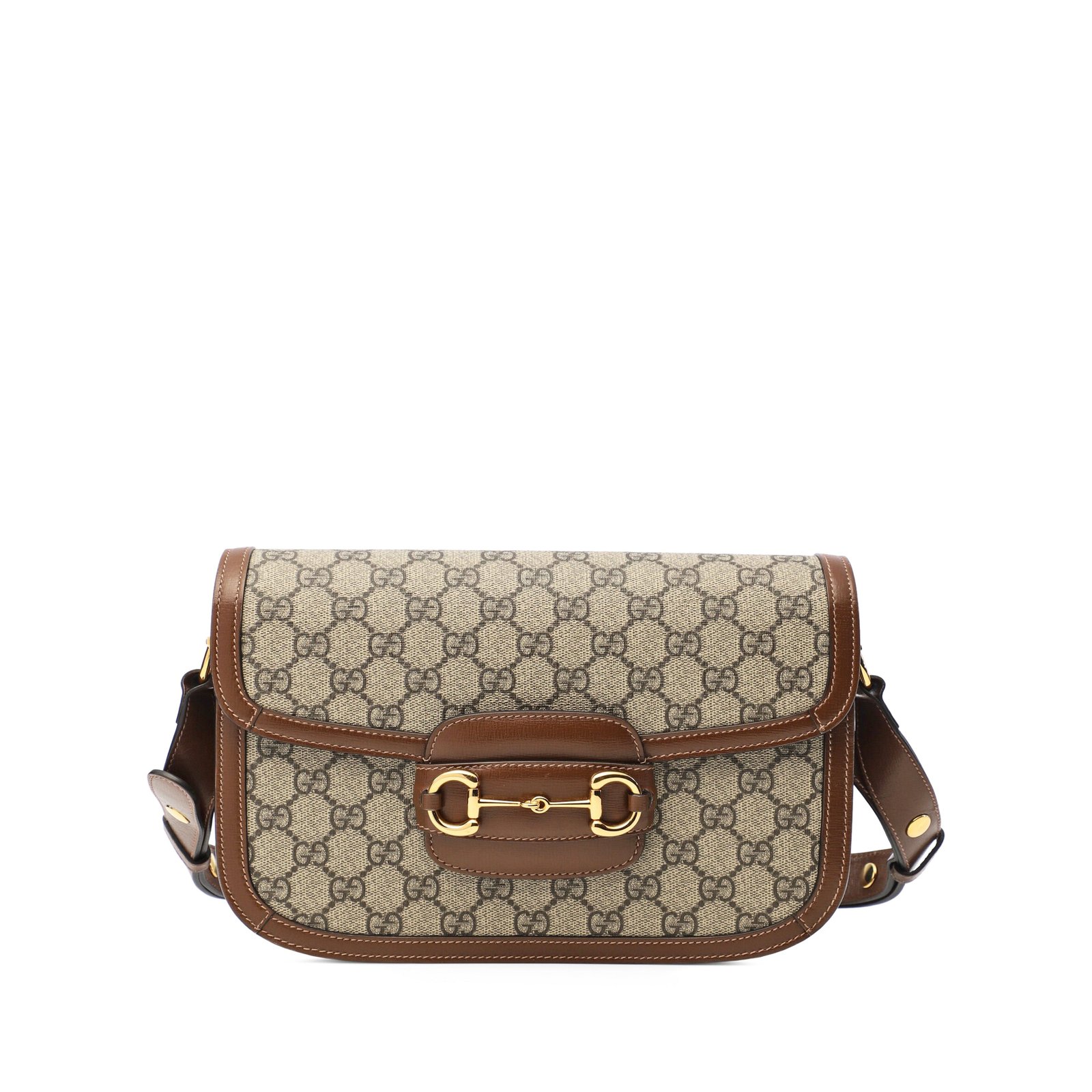 Gvc*1 – Women’s Horsebit 1955 Shoulder Bag – (Beige/Ebony)