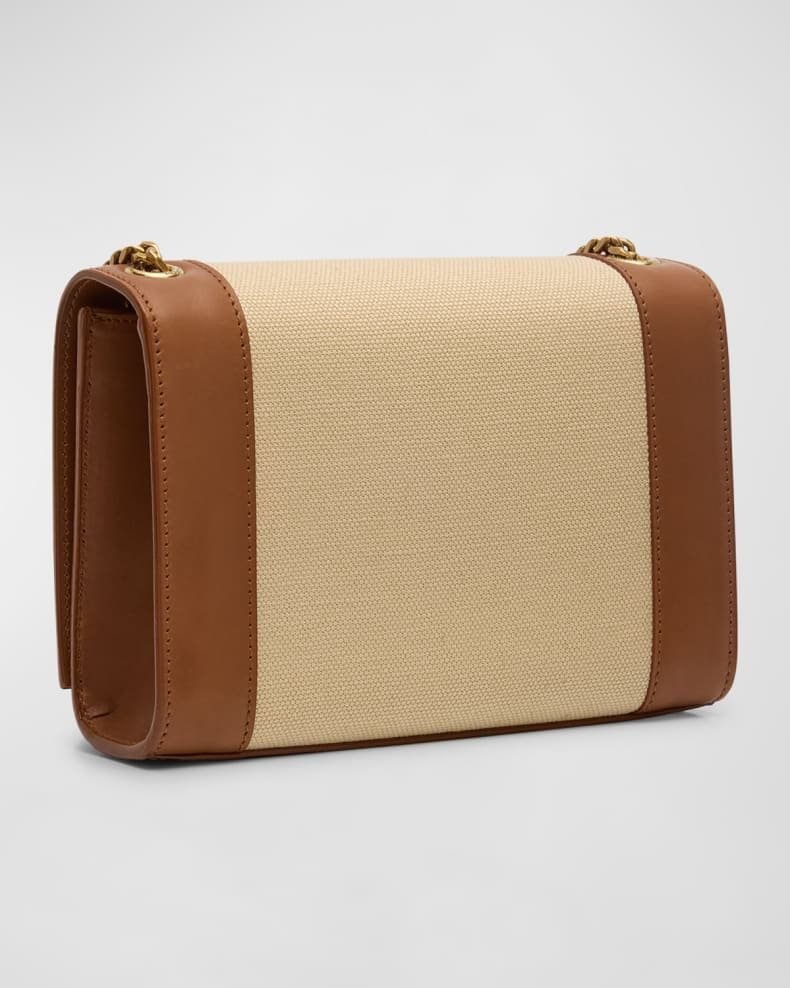 Sa1nt Lau*nt Kate Small Y51 Wallet on Chain in Linen and Leather