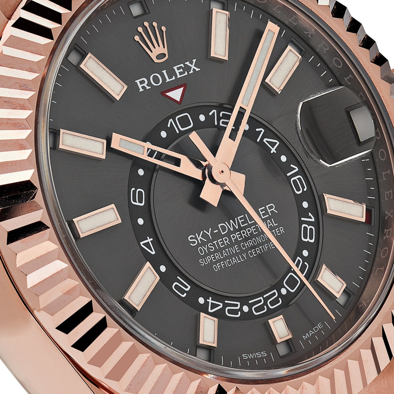 R01ex Sky-Dweller 326235 Rose Gold Rhodium Dial