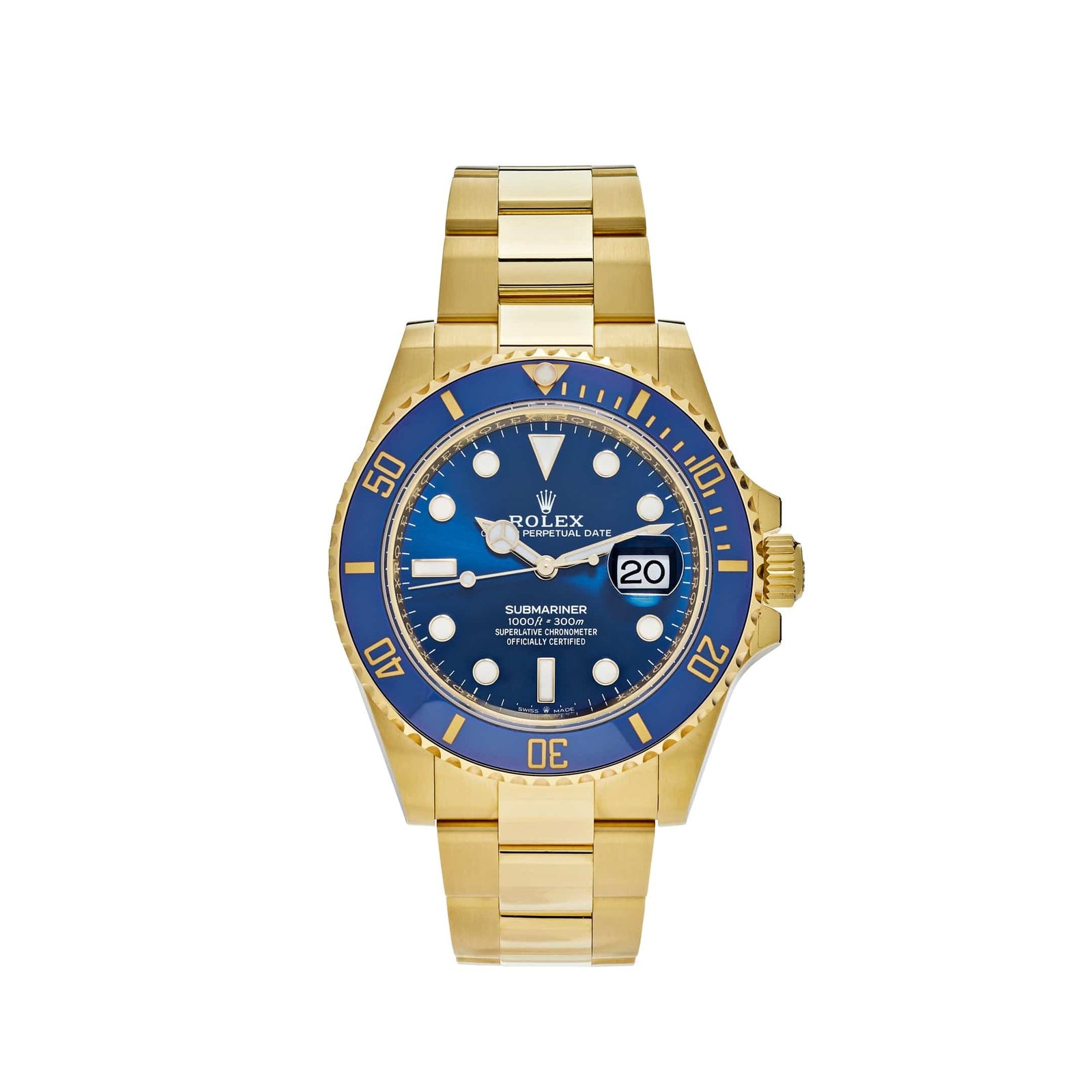 R01ex Submariner Date 126618LB Yellow Gold Blue Dial (2023)