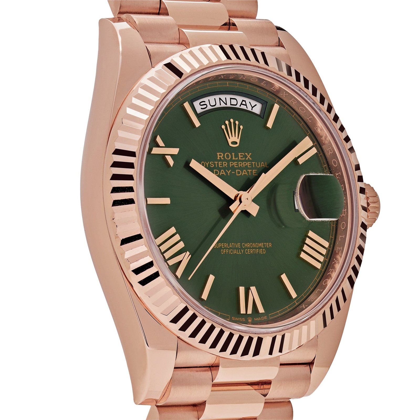R01ex Day-Date 40 228235 Rose Gold Olive Green Dial (2024)