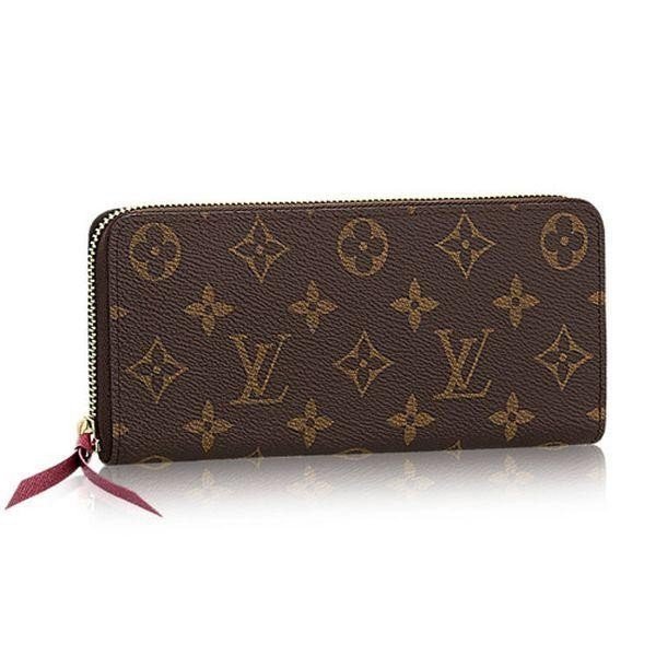 L0vis Vvtt0n Monogram Canvas Clemence Wallet M60742 Fuchsia