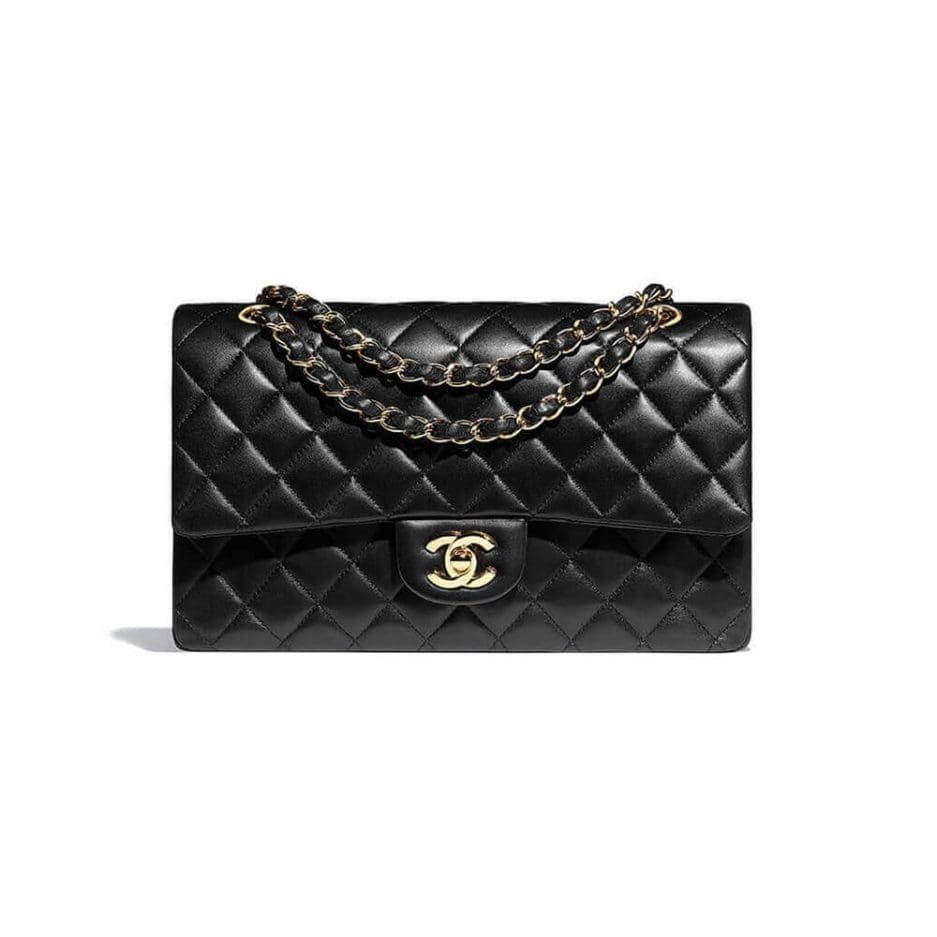Ch**el CLASSIC HANDBAG Lambskin & Gold Metal