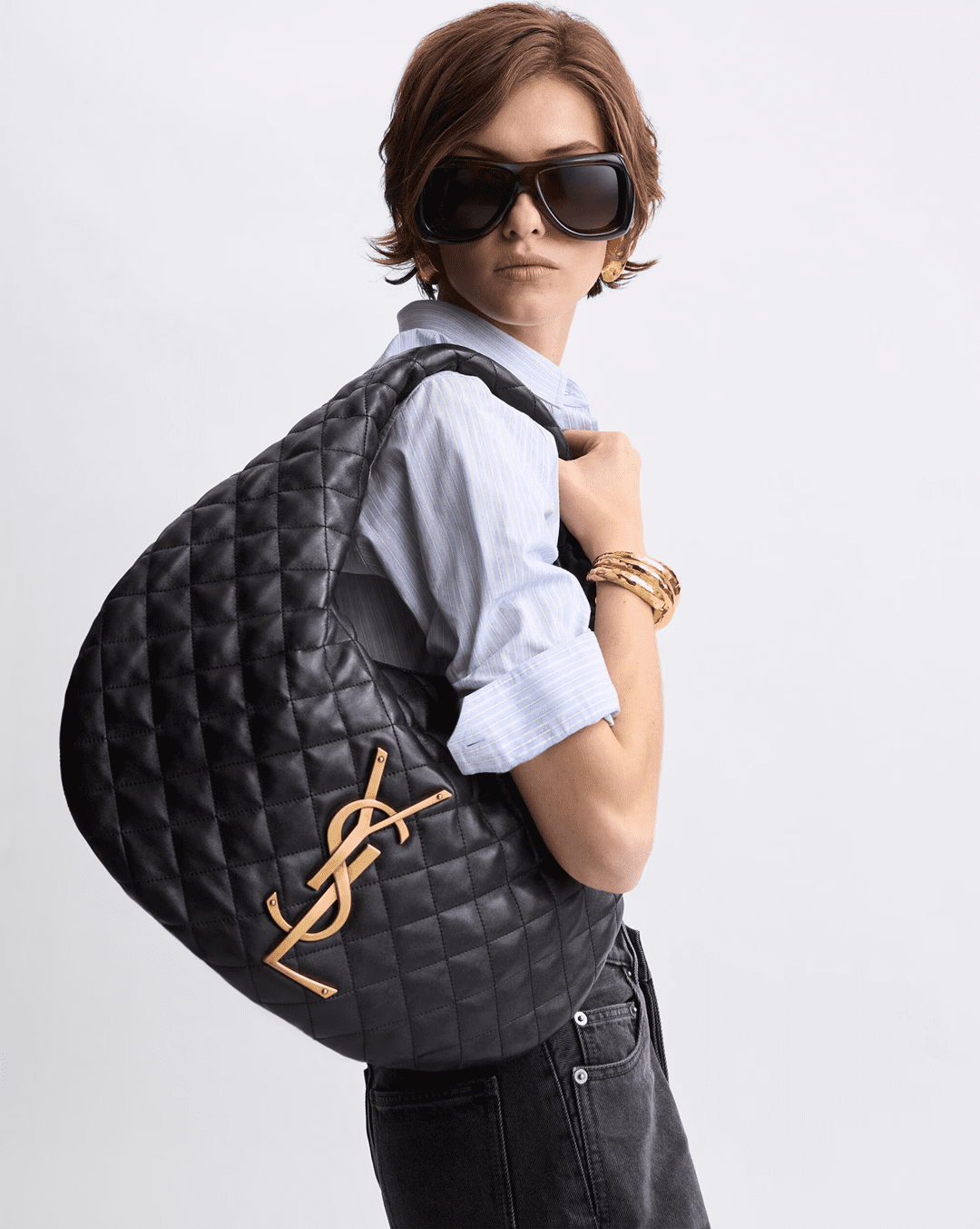 Sa1nt Lau*nt ICARE hobo in quilted nappa