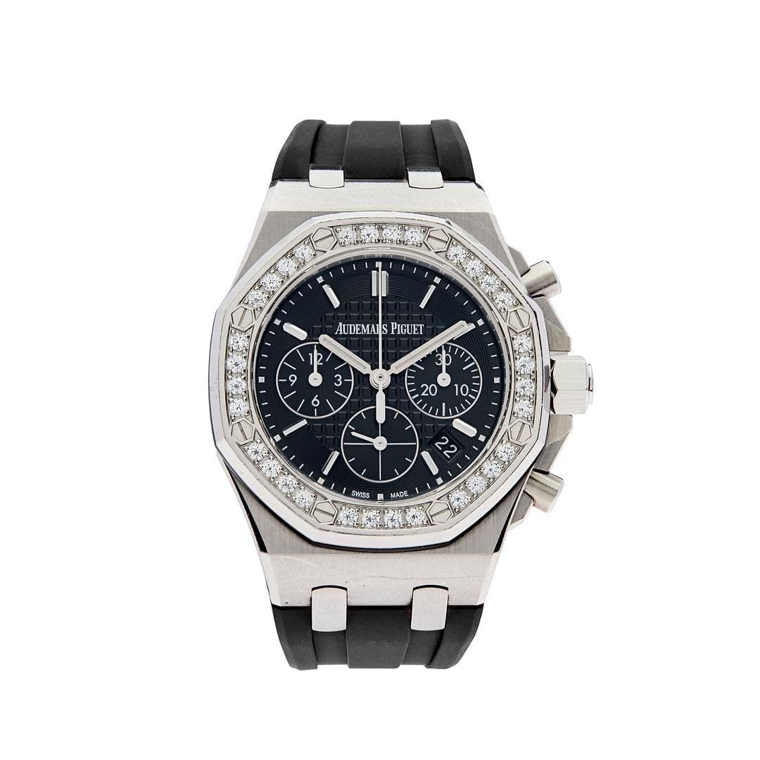 Audemars P1g*et Royal Oak Offshore 26231ST.ZZ.D002CA.01 ‘Lady’ Stainless Steel Black Dial D1am0nd Bezel (2018)