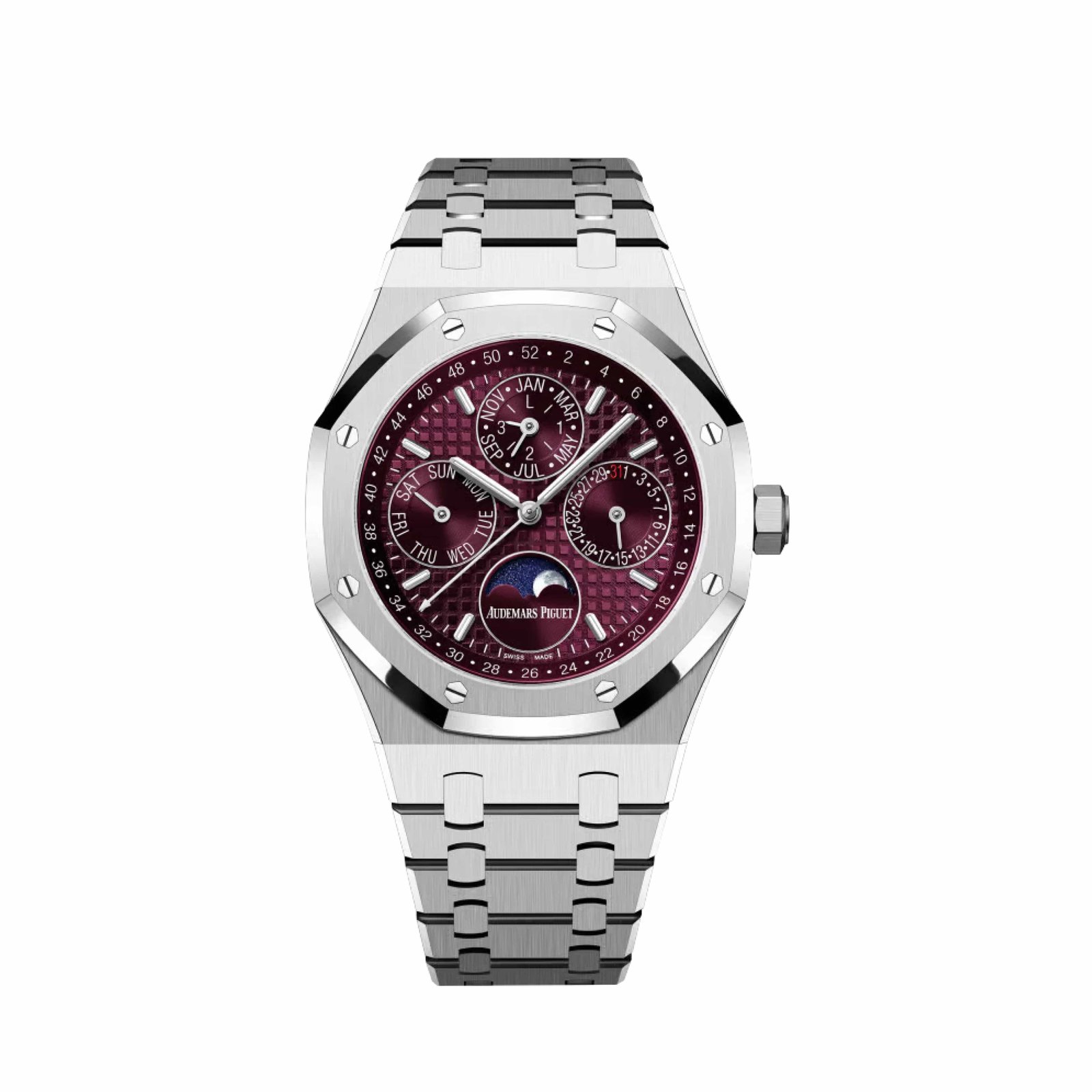 Audemars P1g*et Royal Oak Perpetual Calendar 26574BC.OO.1220BC.01 ‘Special Edition’ White Gold Burgundy Dial