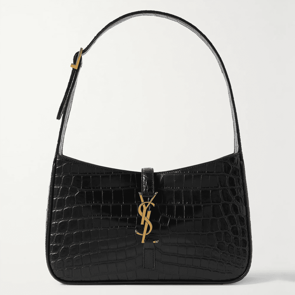 Sa1nt Lau*nt Le 5 A 7 Y51 Shoulder Bag in Croc-Embossed Leather