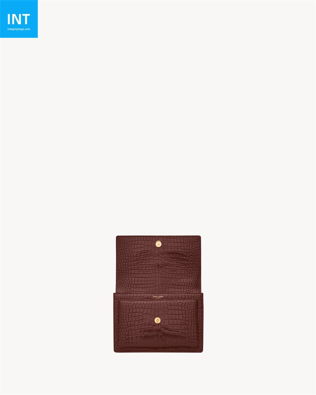 Sa1nt Lau*nt SUNSET MEDIUM IN CROCODILE-EMBOSSED LEATHER