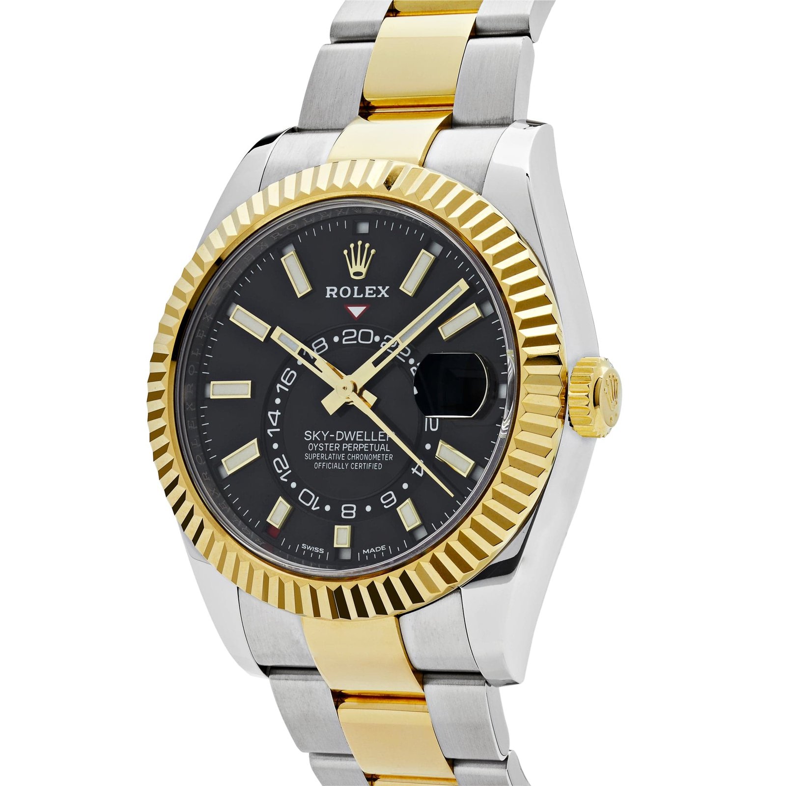 R01ex Sky-Dweller 326933 Stainless Steel Yellow Gold Black Dial (2020)