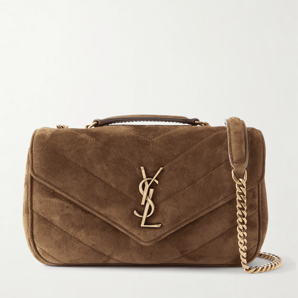 Sa1nt Lau*nt Loulou quilted suede shoulder bag