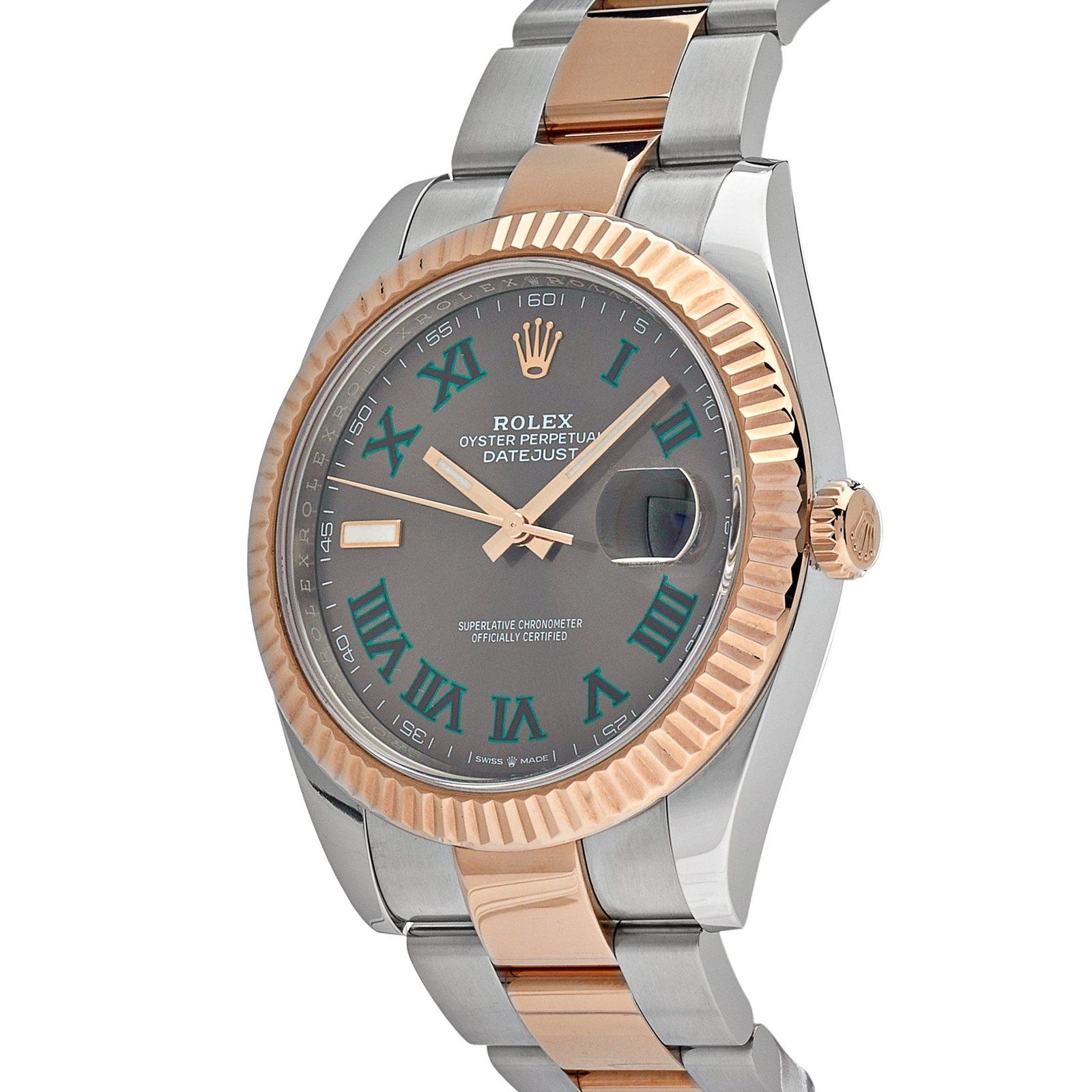 R01ex Datejust 41 126331 ‘Wimbledon’ Rose Gold Stainless Steel