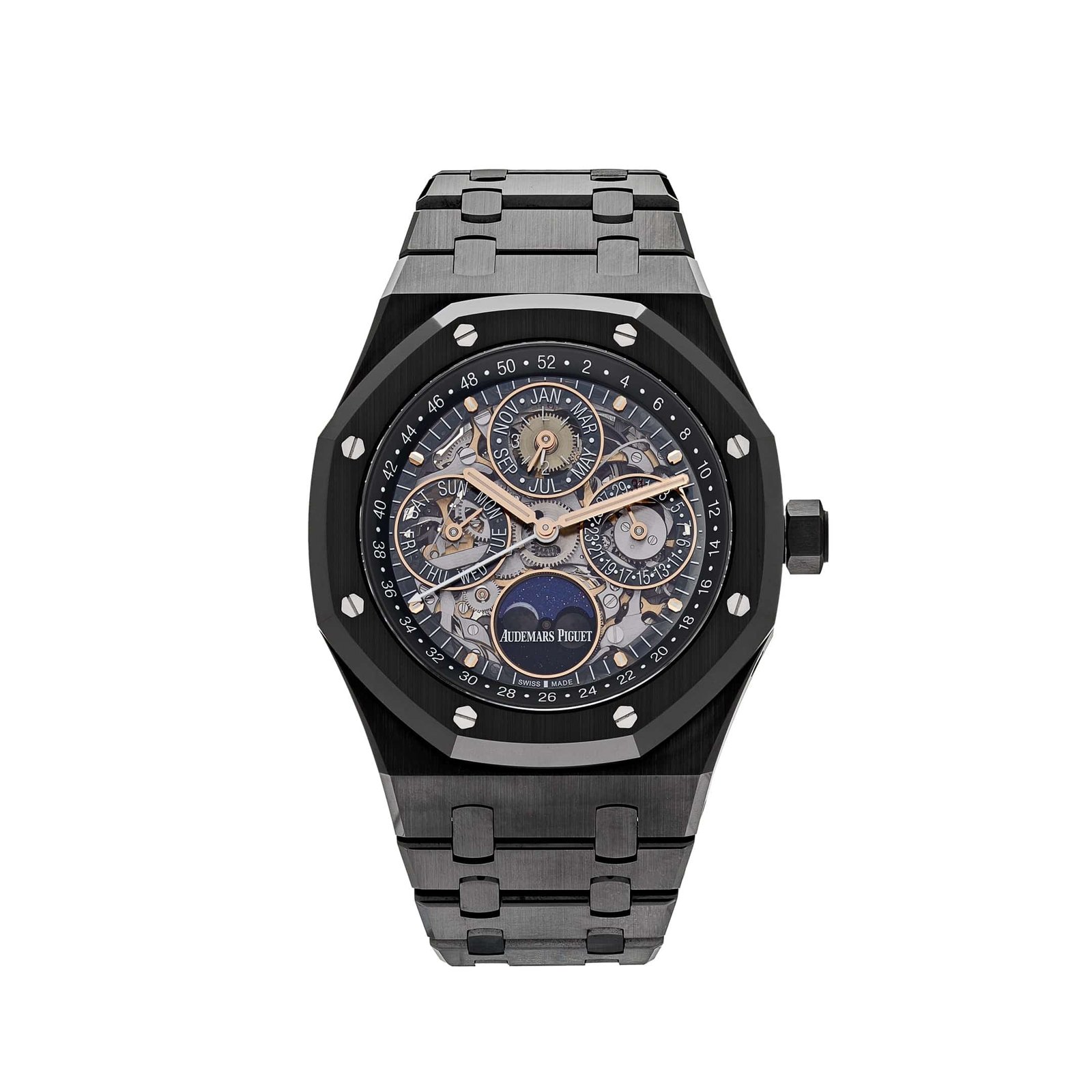 Audemars P1g*et Royal Oak Perpetual Calendar 26585CE.OO.1225CE.01 Black Ceramic Openworked
