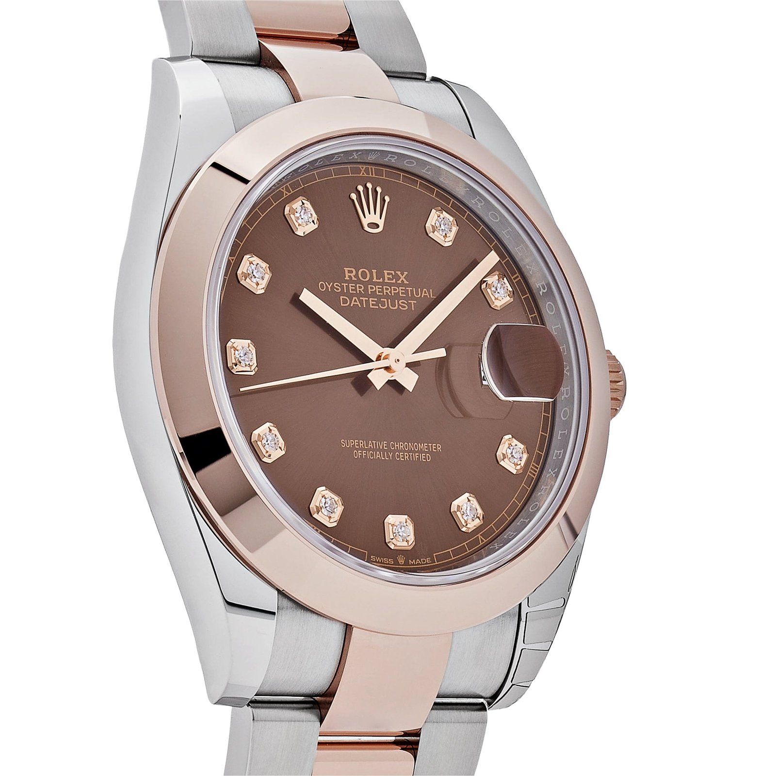 R01ex Datejust 41 126301 Rose Gold Stainless Steel Chocolate D1am0nd Dial (2023)