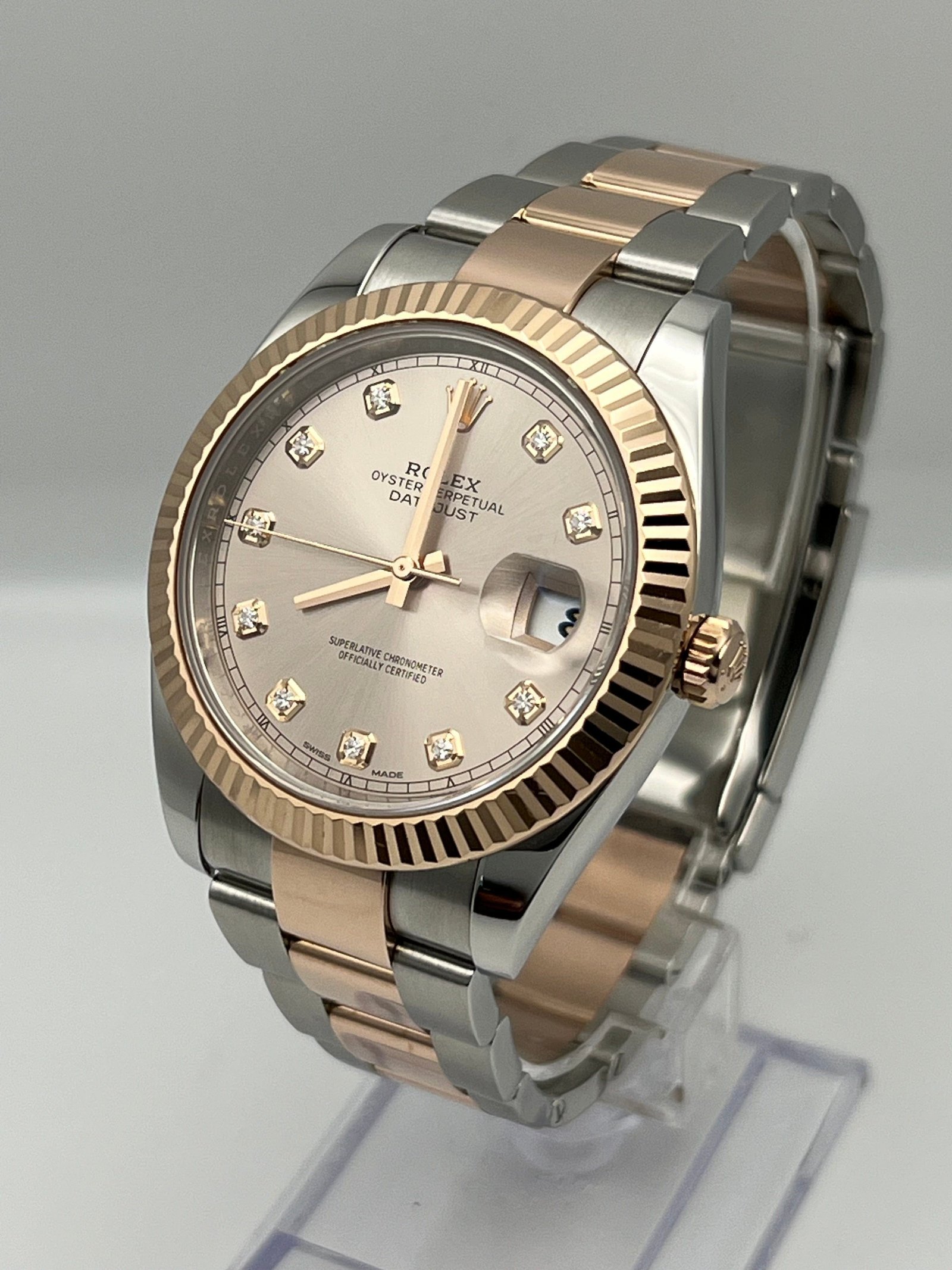 R01ex Datejust 41 126331 Rose Gold Stainless Steel Sundust D1am0nd Dial (2022)