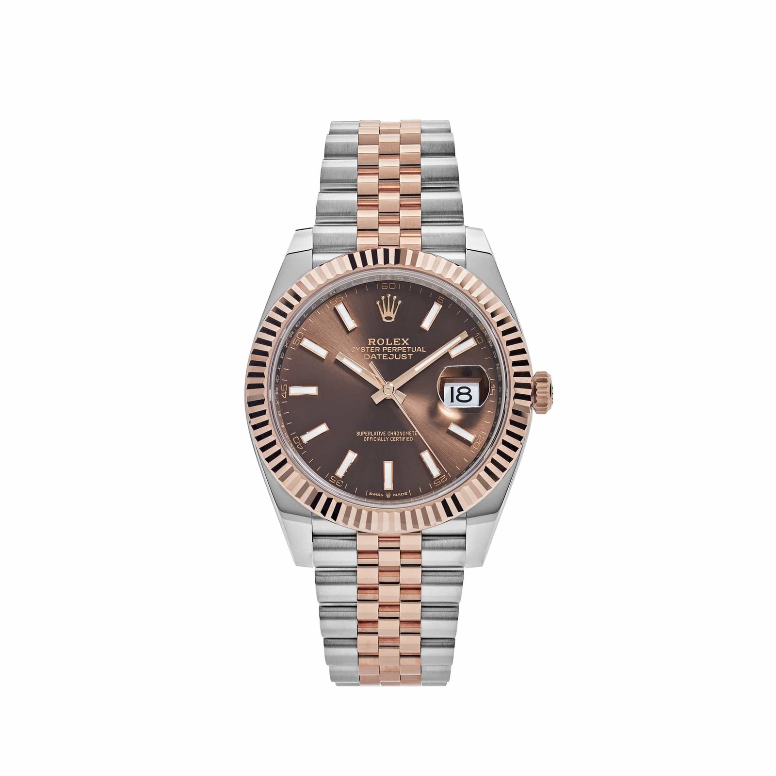 R01ex Datejust 41 126331 Two-Toned Rose Gold Stainless Steel Brown Dial (2023)