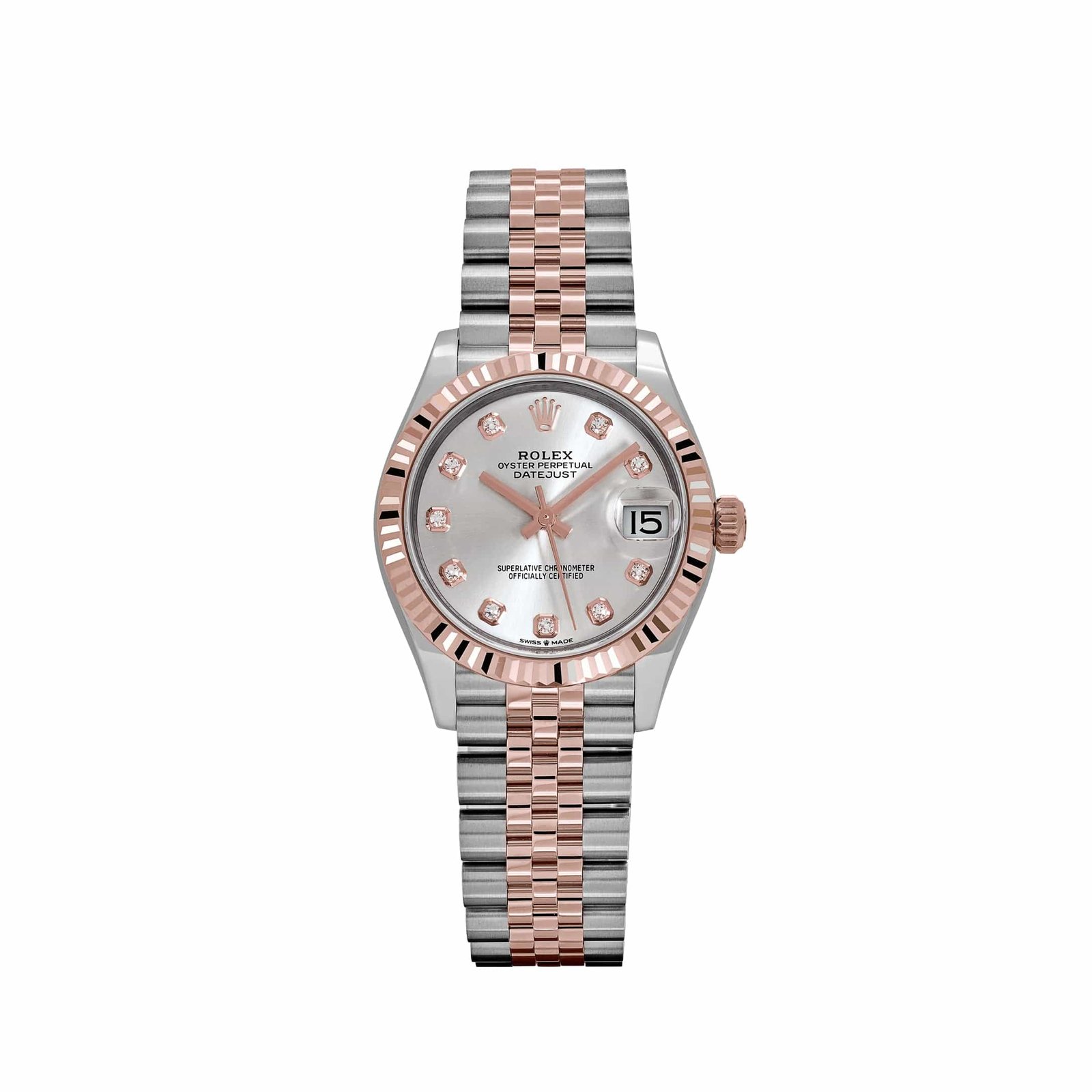 R01ex Datejust 31 278271 ‘Ladies’ Stainless Steel Rose Gold Silver D1am0nd Dial (2025)