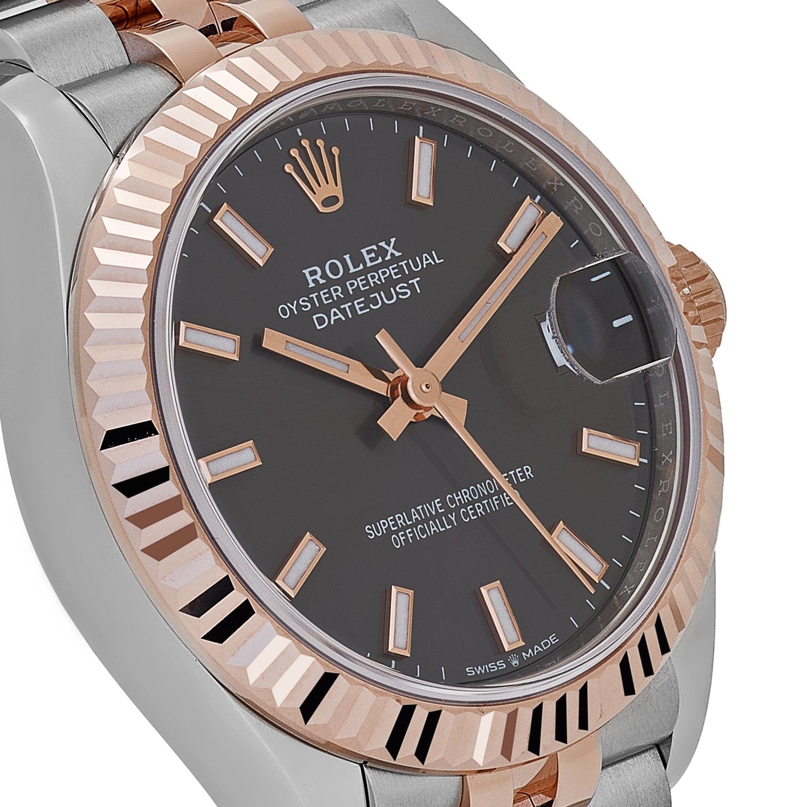 R01ex Datejust 31 278271 ‘Ladies’ Stainless Steel Rose Gold Slate Dial (2025)