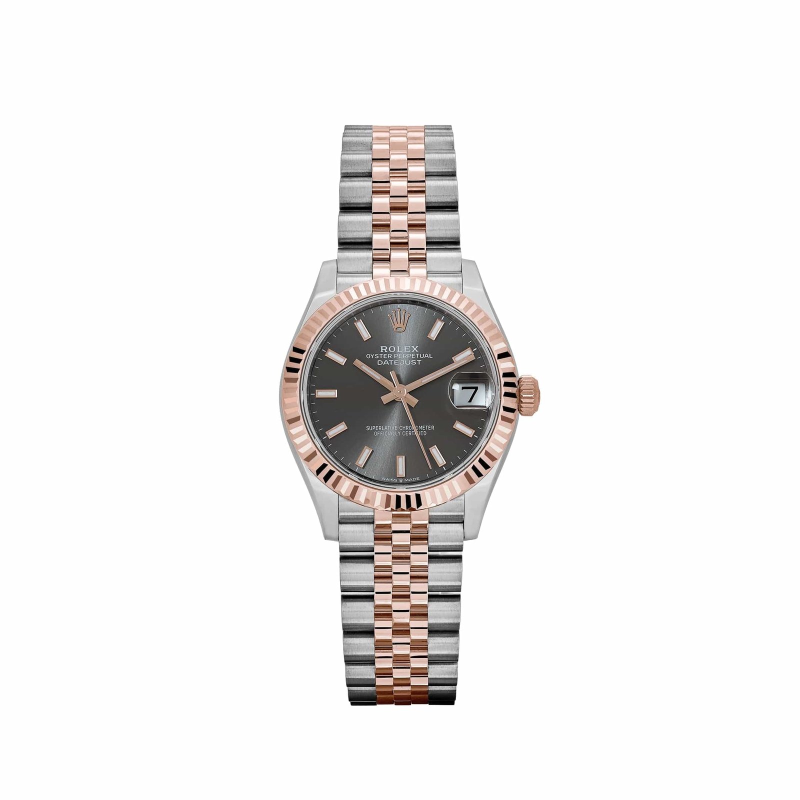 R01ex Datejust 31 278271 ‘Ladies’ Stainless Steel Rose Gold Slate Dial (2025)