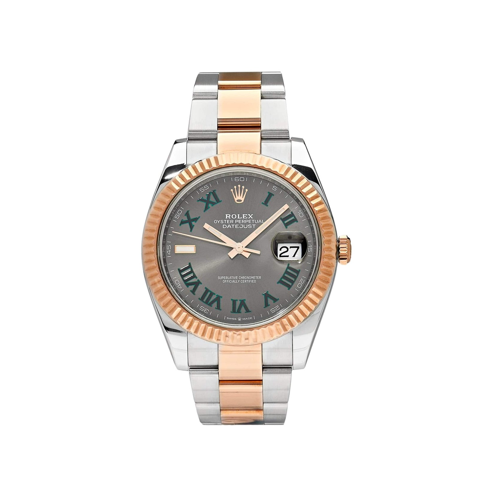 R01ex Datejust 41 126331 ‘Wimbledon’ Rose Gold Stainless Steel