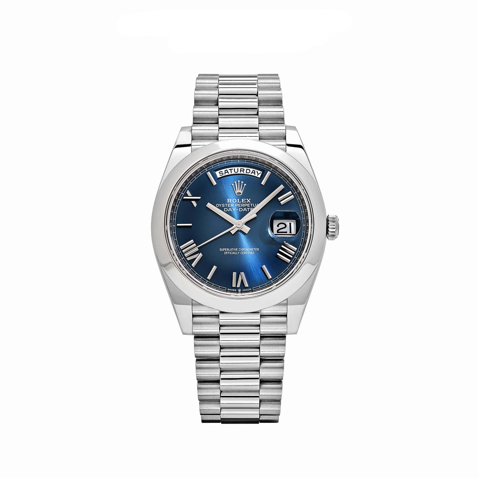 R01ex Day-Date 40 228206 Platinum Blue Dial (2022)