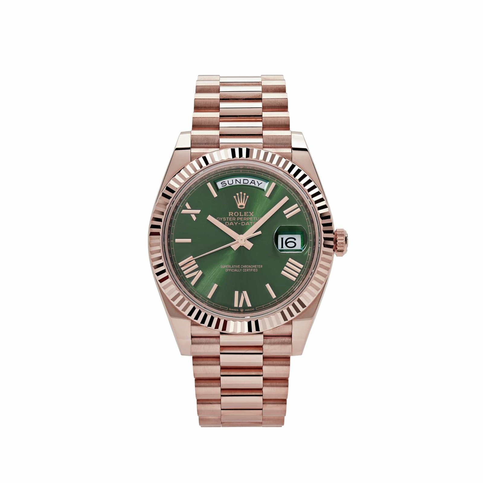 R01ex Day-Date 40 228235 Rose Gold Olive Green Dial (2023)