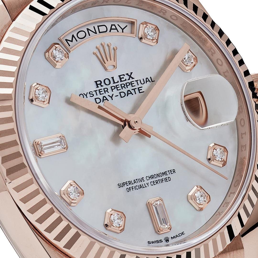 R01ex Day-Date 36 128235 Rose Gold Mother of Pearl D1am0nd Dial